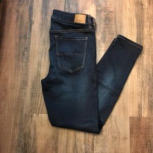 AEO super stretch high rise dark wash jeggings